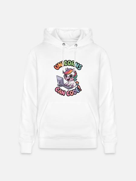Einhörner können programmieren! - Stanley/Stella Unisex Bio-Hoodie CRUISER  - Weiß