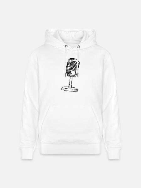 Mikrofon - Retro - gezeichnet - Stanley/Stella Unisex Bio-Hoodie CRUISER - Weiß