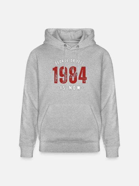 GEORGE ORWELL 1984 - Stanley/Stella CRUISER Unisex Organic Hoodie - heather grey