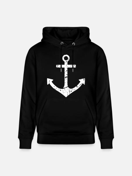 anchor - Stanley/Stella CRUISER Unisex Organic Hoodie - black
