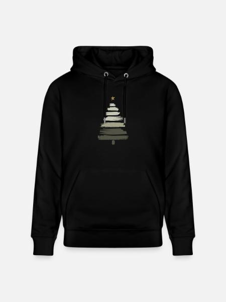 Christmas Tree - Stanley/Stella CRUISER Unisex Organic Hoodie - black