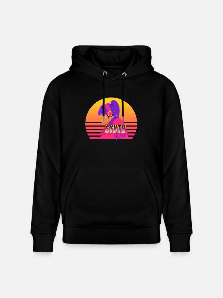 Synthwave Girl - Stanley/Stella CRUISER Unisex Organic Hoodie - black
