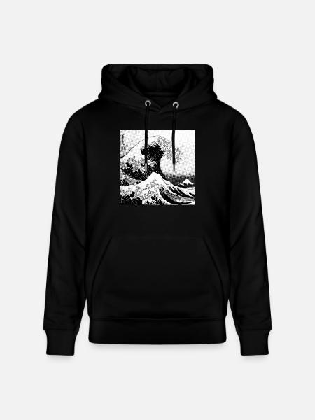 Japanese wave Kanagawa Style bd - Stanley/Stella CRUISER Unisex Organic Hoodie - black