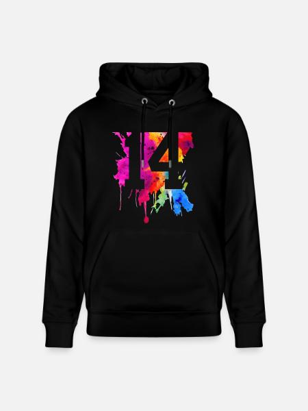 14 YEARS 14TH BIRTHDAY - Stanley/Stella CRUISER Unisex Organic Hoodie - black