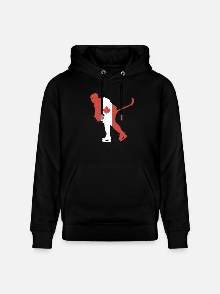 Hockey player Canada flag - Stanley/Stella CRUISER Unisex Organic Hoodie - black