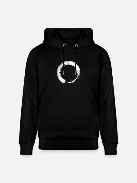 Circle design icon brush white - Stanley/Stella CRUISER Unisex Organic Hoodie - black