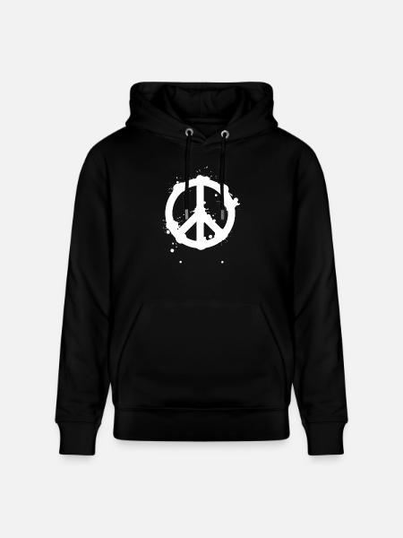 Peace Splash Guerrilla Print Style - Stanley/Stella CRUISER Unisex Organic Hoodie - black
