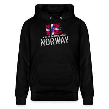 Norway norge - Stanley/Stella Unisex Bio-Hoodie CRUISER  - Schwarz - Vorne - Alina (178cm) & Michal (187cm)