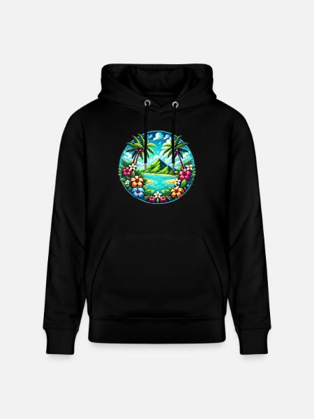 Caribbean Island Logo - Stanley/Stella CRUISER Unisex Organic Hoodie - black