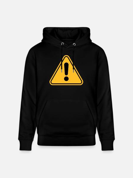 Warning sign / Exclamation point - Stanley/Stella CRUISER Unisex Organic Hoodie - black