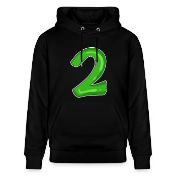Number 2 green - Stanley/Stella CRUISER Unisex Organic Hoodie - black - Front - Alina (178cm) & Michal (187cm)