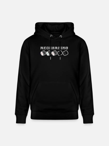 Recharging Pixel Sushi - Stanley/Stella CRUISER Unisex Organic Hoodie - black