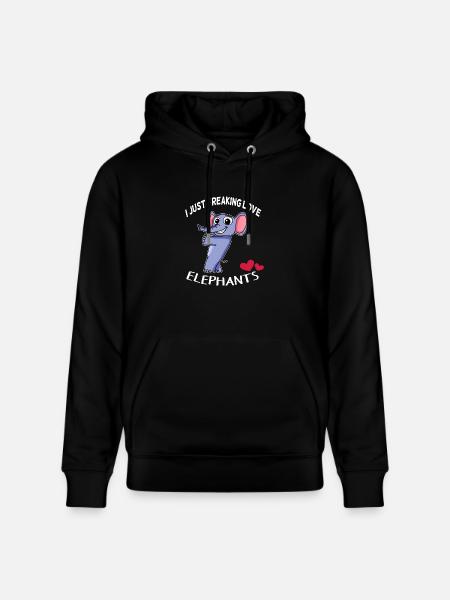 J'aime les éléphants - Sweat à capuche bio CRUISER Stanley/Stella Unisexe - noir
