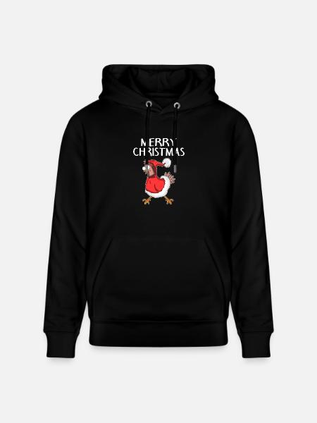 Christmas Chicken Merry Christmas - Stanley/Stella CRUISER Unisex Organic Hoodie - black
