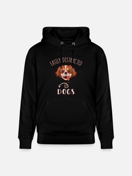 Easily Distracted By Dogs - Stanley/Stella CRUISER Unisex Organic Hoodie - black