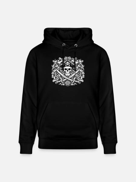 Pirate logo - Stanley/Stella CRUISER Unisex Organic Hoodie - black
