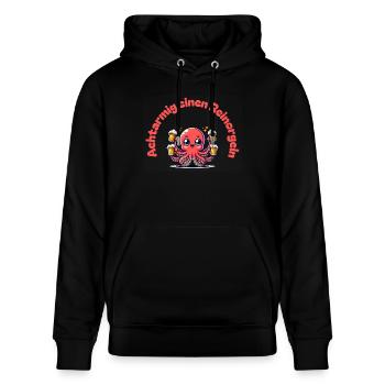 Achtarmig einen Reinorgeln – Der Bierkraken - Stanley/Stella Unisex Bio-Hoodie CRUISER  - Schwarz - Vorne - Alina (178cm) & Michal (187cm)