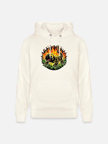 Fire salamander - Stanley/Stella CRUISER Unisex Organic Hoodie - natural white