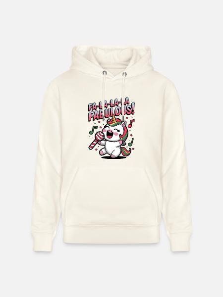 Fa-la-la-la Fabulous! - Stanley/Stella CRUISER Unisex Organic Hoodie - natural white