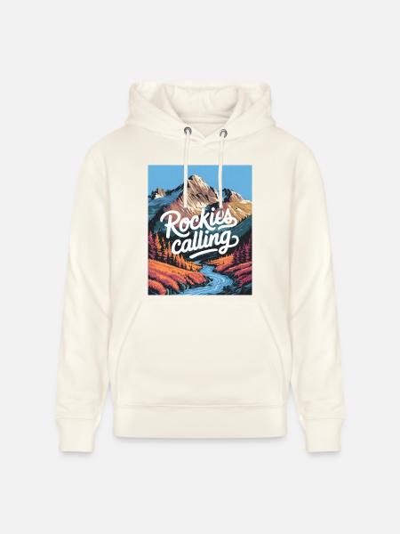 Rockies Calling - Stanley/Stella CRUISER Unisex Organic Hoodie - natural white