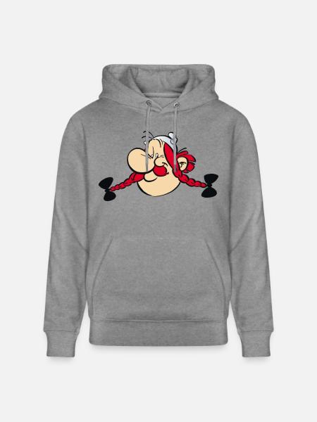 Asterix & Obelix - Obelix Face - Stanley/Stella CRUISER Unisex Organic Hoodie - slub heather grey