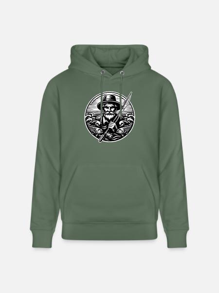 Angler Logo - Stanley/Stella CRUISER Unisex Organic Hoodie - cypress green