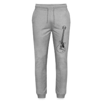 Guitar - Les Paul - Music - Retro - Stanley/Stella Mover Unisex Organic Jogging Trousers - heather grey - Front - Marisol (170cm) & Nik (191cm)
