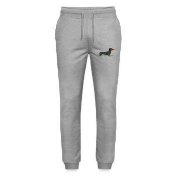 Dackel Bild - Stanley/Stella Unisex Bio Jogginghose Mover  - Grau meliert - Vorne - Marisol (170cm) & Nik (191cm)