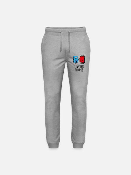 Lustige piercer, piercing, I love your piercings - Stanley/Stella Unisex Bio Jogginghose Mover - Grau meliert