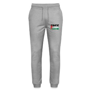 Palestine libre - Pantalon de jogging bio MOVER Stanley/Stella unisexe - gris chiné - Devant - Marisol (170cm) & Nik (191cm)