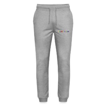 Feminism - Stanley/Stella Mover Unisex Organic Jogging Trousers - heather grey - Front - Marisol (170cm) & Nik (191cm)