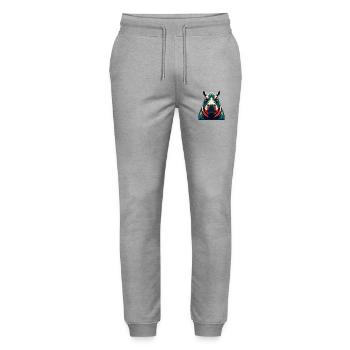 Nilpferd Cartoon Figur Buntes Haustier Tier - Stanley/Stella Unisex Bio Jogginghose Mover  - Grau meliert - Vorne - Marisol (170cm) & Nik (191cm)