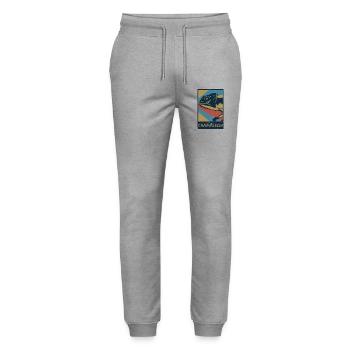 Farbwechselndes Chamäleon Madagaskar - Stanley/Stella Unisex Bio Jogginghose Mover  - Grau meliert - Vorne - Marisol (170cm) & Nik (191cm)