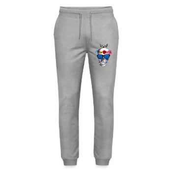 Blumen skul - Stanley/Stella Unisex Bio Jogginghose Mover  - Grau meliert - Vorne - Marisol (170cm) & Nik (191cm)