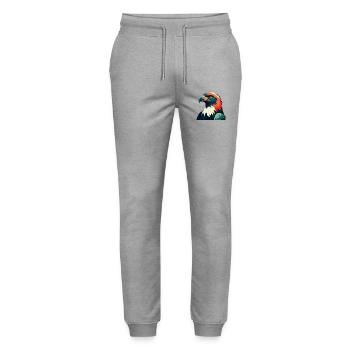 Falke Cartoon Figur Buntes Haustier Tier - Stanley/Stella Unisex Bio Jogginghose Mover  - Grau meliert - Vorne - Marisol (170cm) & Nik (191cm)