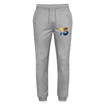 NR. 16 NUMMER 16 COOL 16. GEBURTSTAG - Stanley/Stella Unisex Bio Jogginghose Mover  - Grau meliert - Vorne - Marisol (170cm) & Nik (191cm)