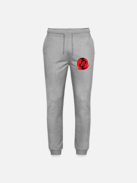 Red Dragon Circle - Stanley/Stella Mover Unisex Organic Jogging Trousers - heather grey
