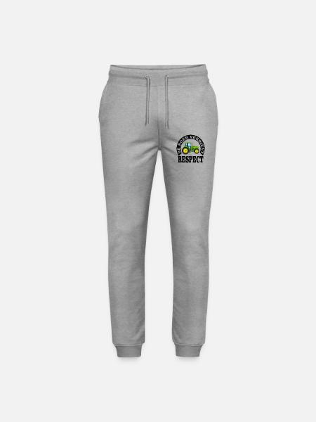 Farmers deserve respect - Stanley/Stella Mover Unisex Organic Jogging Trousers - heather grey