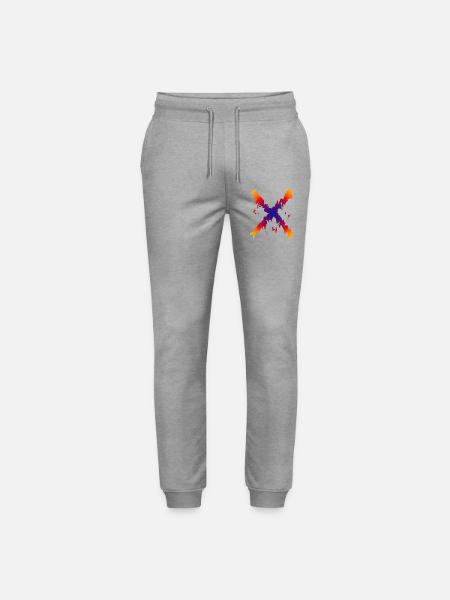 Regenbogen X Farbfluss Muster - Stanley/Stella Unisex Bio Jogginghose Mover  - Grau meliert