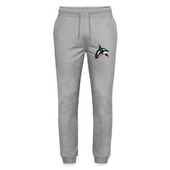 Orca Zeichentrickfigur Buntes Haustier Tier - Stanley/Stella Unisex Bio Jogginghose Mover  - Grau meliert - Vorne - Marisol (170cm) & Nik (191cm)
