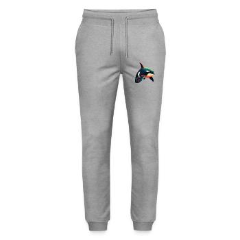 Orca Cartoon-Figur Buntes Haustier - Stanley/Stella Unisex Bio Jogginghose Mover  - Grau meliert - Vorne - Marisol (170cm) & Nik (191cm)