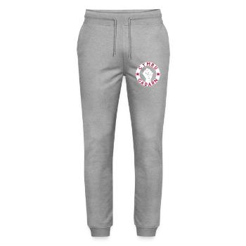 Cymru Gadarn - Stanley/Stella Unisex Bio Jogginghose Mover  - Grau meliert - Vorne - Marisol (170cm) & Nik (191cm)