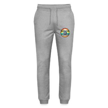 Nilpferd Lustige Cartoon Sommer Strand Sonnenbrille Cool - Stanley/Stella Unisex Bio Jogginghose Mover  - Grau meliert - Vorne - Marisol (170cm) & Nik (191cm)