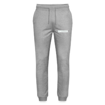 bin auf Lepschi - Stanley/Stella Unisex Bio Jogginghose Mover  - Grau meliert - Vorne - Marisol (170cm) & Nik (191cm)