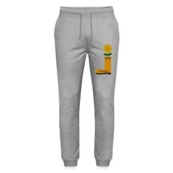 Flower Boots - Stanley/Stella Mover Unisex Organic Jogging Trousers - heather grey - Front - Marisol (170cm) & Nik (191cm)