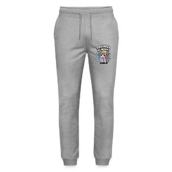 Engineer At Work! - Stanley/Stella Mover Unisex Organic Jogging Trousers - heather grey - Front - Marisol (170cm) & Nik (191cm)