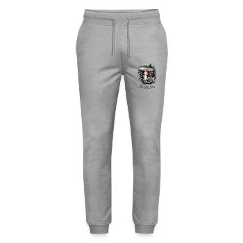Pilzmeister - Stanley/Stella Unisex Bio Jogginghose Mover  - Grau meliert - Vorne - Marisol (170cm) & Nik (191cm)