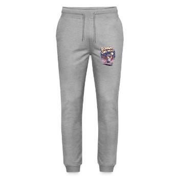 Laufende Eulennacht - Stanley/Stella Unisex Bio Jogginghose Mover  - Grau meliert - Vorne - Marisol (170cm) & Nik (191cm)
