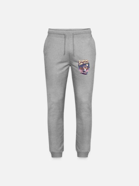 Running Owl Night - Stanley/Stella Mover Unisex Organic Jogging Trousers - heather grey