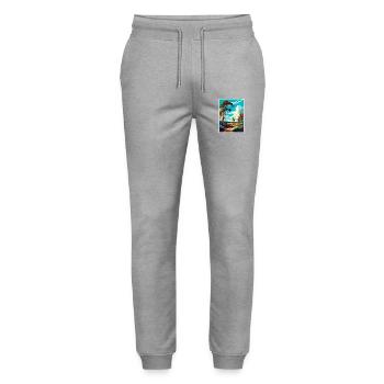 Hoge Veluwe Niederlande Vintage Reiseposter WPA - Stanley/Stella Unisex Bio Jogginghose Mover  - Grau meliert - Vorne - Marisol (170cm) & Nik (191cm)